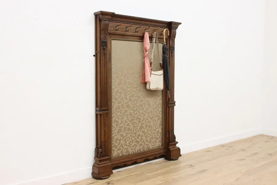 Photo of Victorian Antique Carved Oak Hall Stand, Secret Door