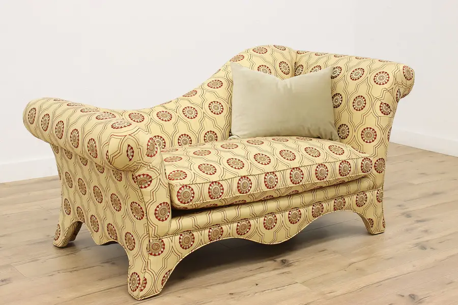 Photo of Custom Upholstered Vintage Chaise Lounge, Recamier or Couch