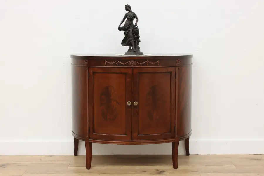 Photo of Traditional Vintage Mahogany Demilune Server Hall Console