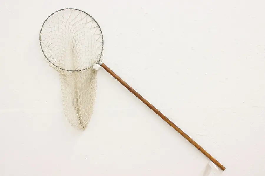 Photo of Farmhouse Vintage Oak & Iron Fishing Net