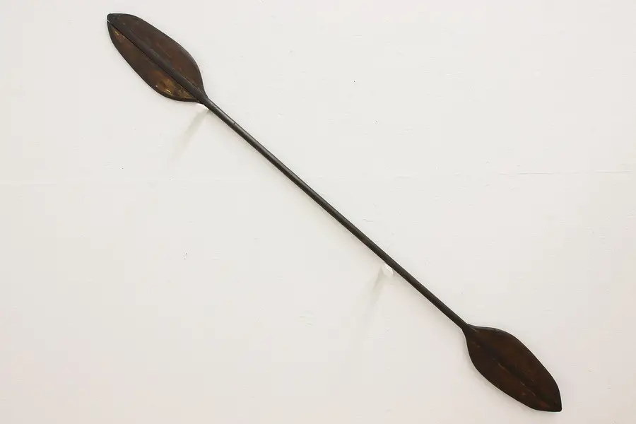 Photo of Farmhouse Vintage Carved Pine Kayak or Canoe Double Paddle