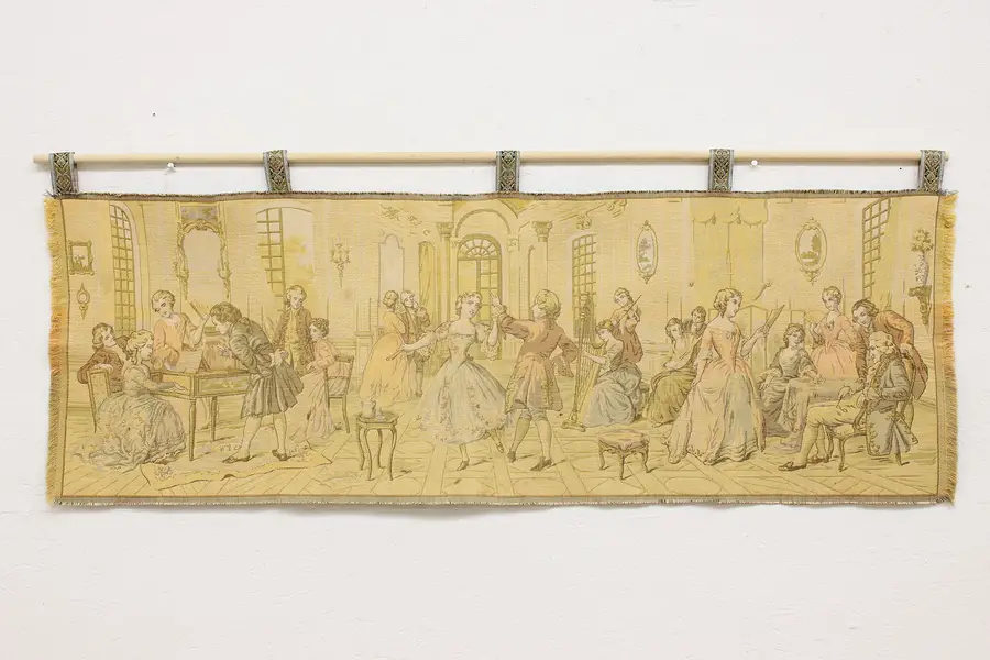 Photo of French Ballroom Dancers Vintage Tapestry Belgium 57"