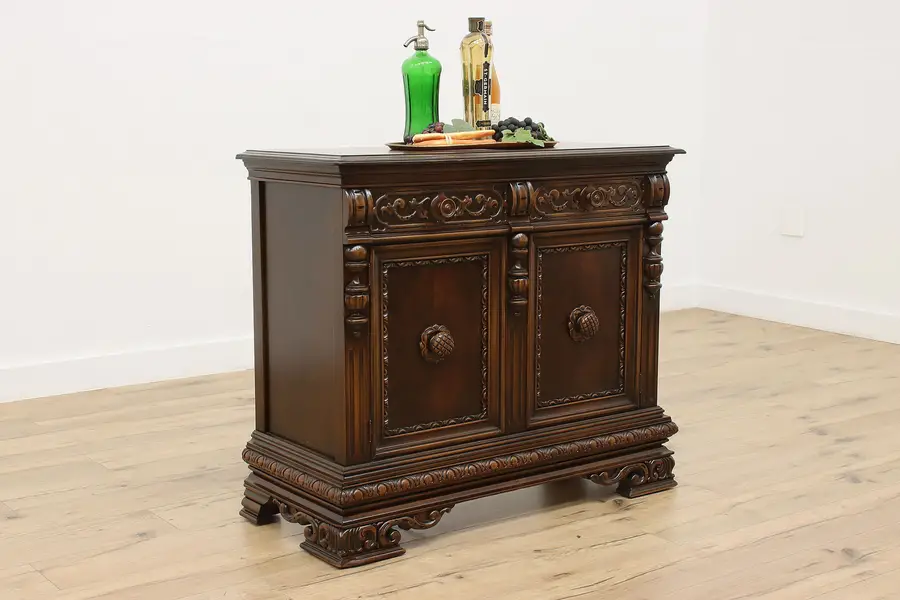 Photo of English Tudor Antique Walnut Huntboard Server, Hall Console