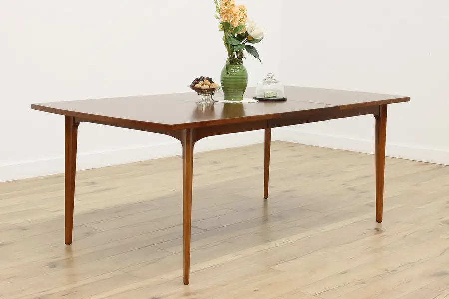 Photo of Midcentury Modern Vintage Walnut & Teak Dining Table 1 Leaf