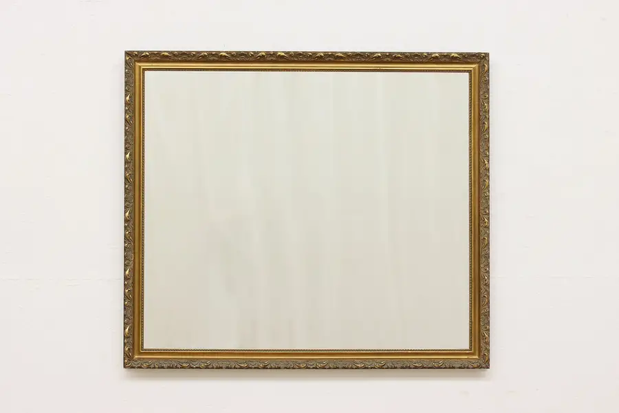 Photo of Carved Gilt Vintage Mirror, Hangs Vertical or Horizontal