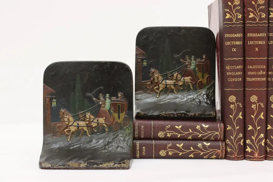 Photo of Pair of Farmhouse Antique Painted Carriage Iron Bookends