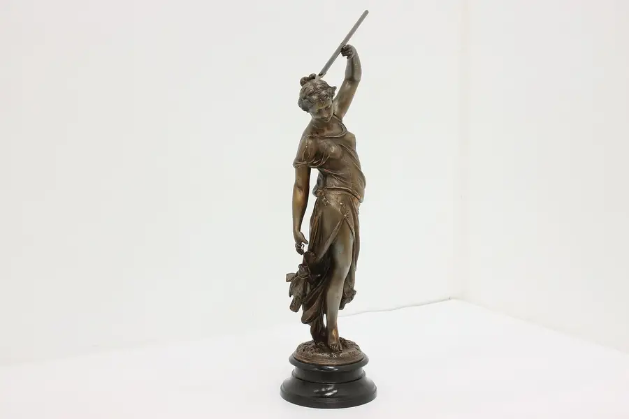 Photo of Greek Goddess Artemis Antique Statue Cast Metal Sculpture