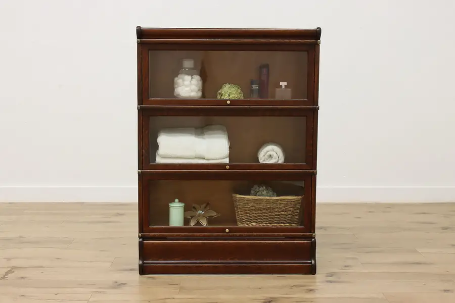 Photo of Globe Antique 3 Stack Oak Lawyer Office Bookcase