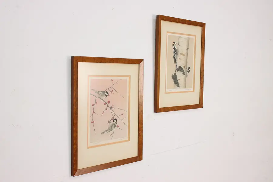Photo of Pair of Birds Vintage Etching, Bebb 16"