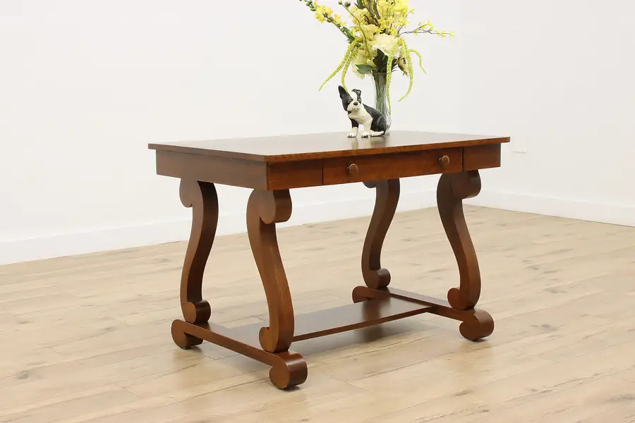 Photo of Empire Antique Oak Office, Library Table or Writing Desk