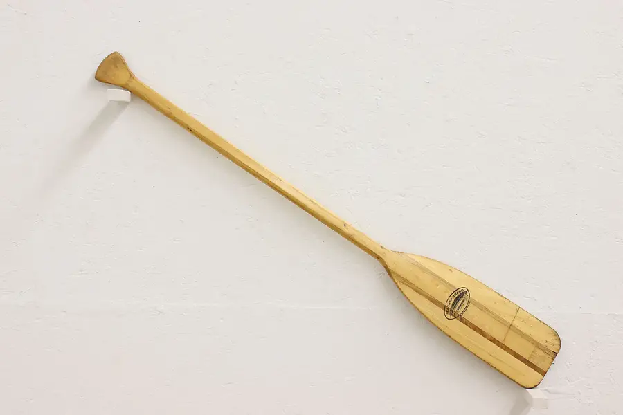 Photo of Farmhouse Vintage Cherry & Basswood Boat Oar Paddle, Feather