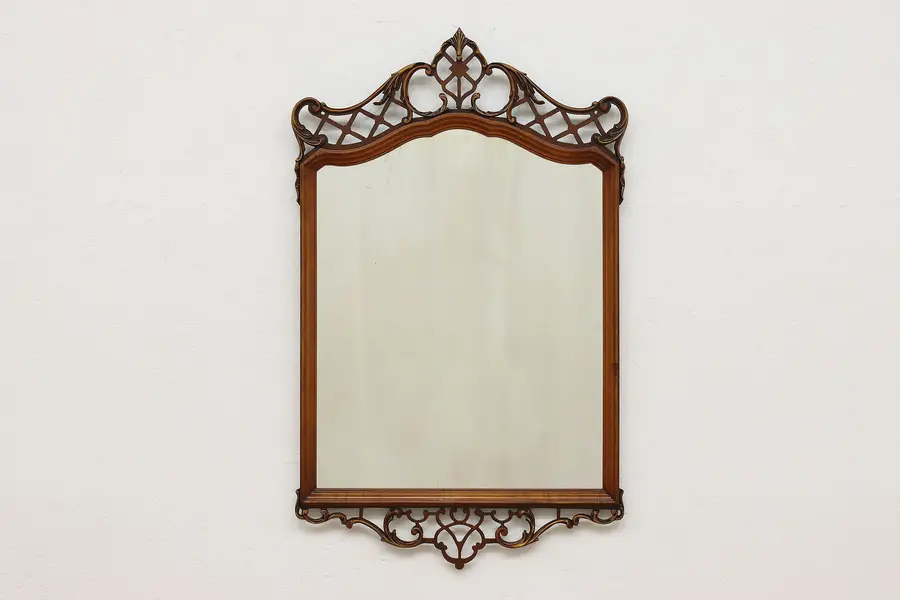 Photo of Georgian Vintage Carved Mahogany Framed Mirror