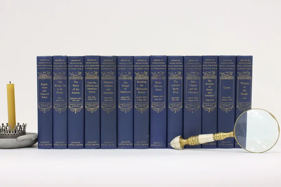 Photo of Set of 13 Vintage WW II US Naval History Books Morison
