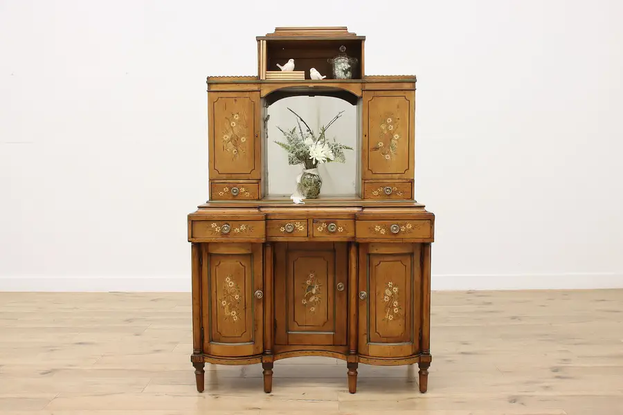 Photo of French Antique Painted Pine Vanity, Display or Bar Cabinet