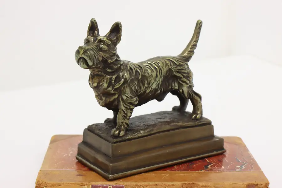 Photo of Scottish Terrier Dog Statue Vintage Bronze Finish Sculpture