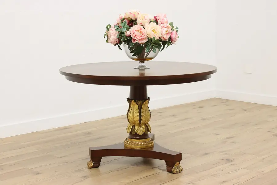 Photo of Classical Carved Mahogany & Gold Center or Entry Table