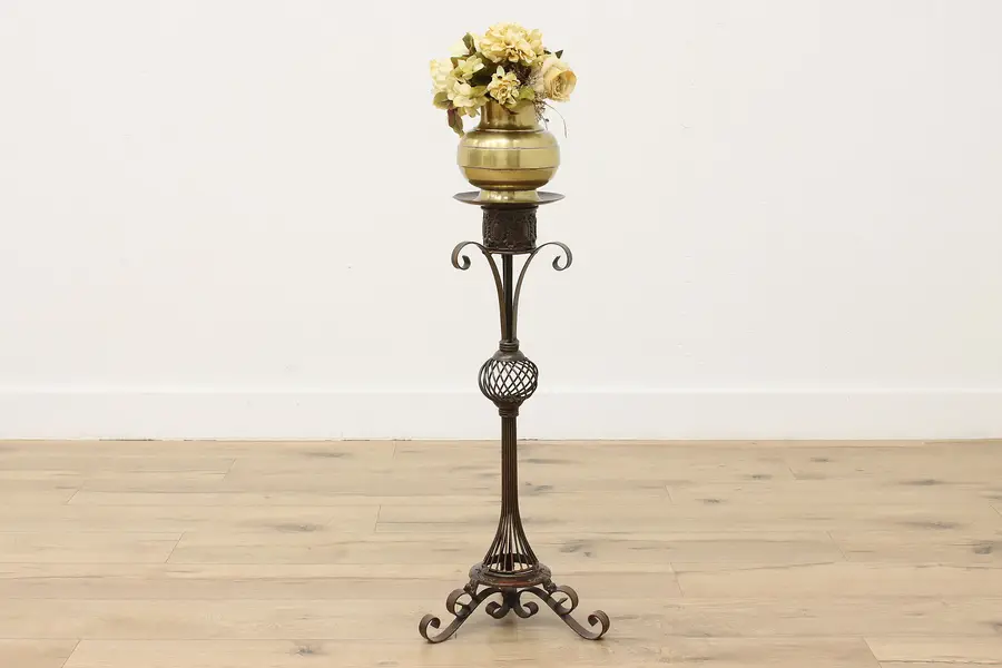 Photo of Wrought Iron Vintage Drink, Candle or Ash Tray Stand