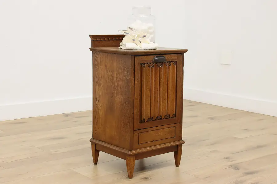 Photo of English Tudor Antique Oak Coal Hod Scuttle Bin Waste Basket