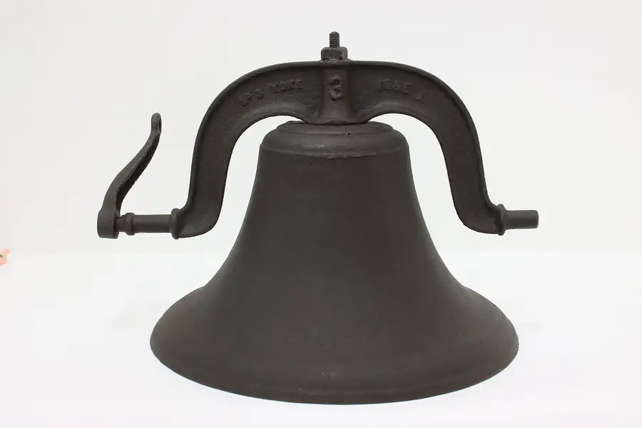 Photo of Cast Iron Antique 1886 School, Firehouse Salvage 18" Bell CS