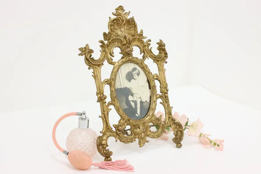 Photo of Victorian Antique Table Top Easel Picture or Mirror Frame