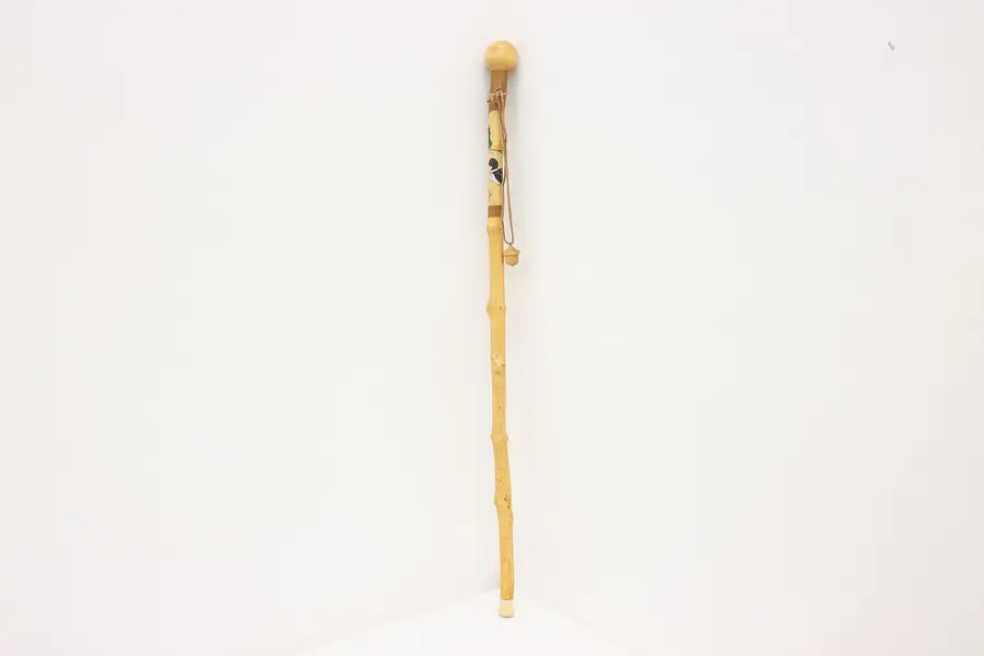 Photo of Farmhouse Vintage Oak & Pine Walking Stick or Cane, Loon, DJ