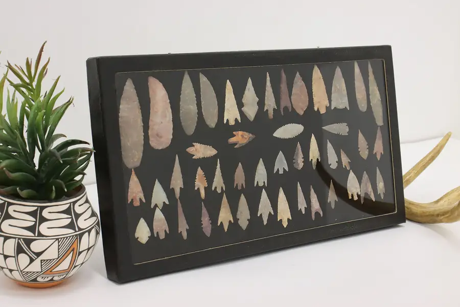 Photo of Set of 45 Antique African Stone Points, Spear or Arrowheads