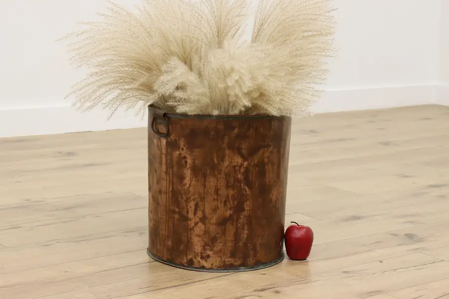 Photo of Middle Eastern Antique Copper Bucket, Kettle or Planter