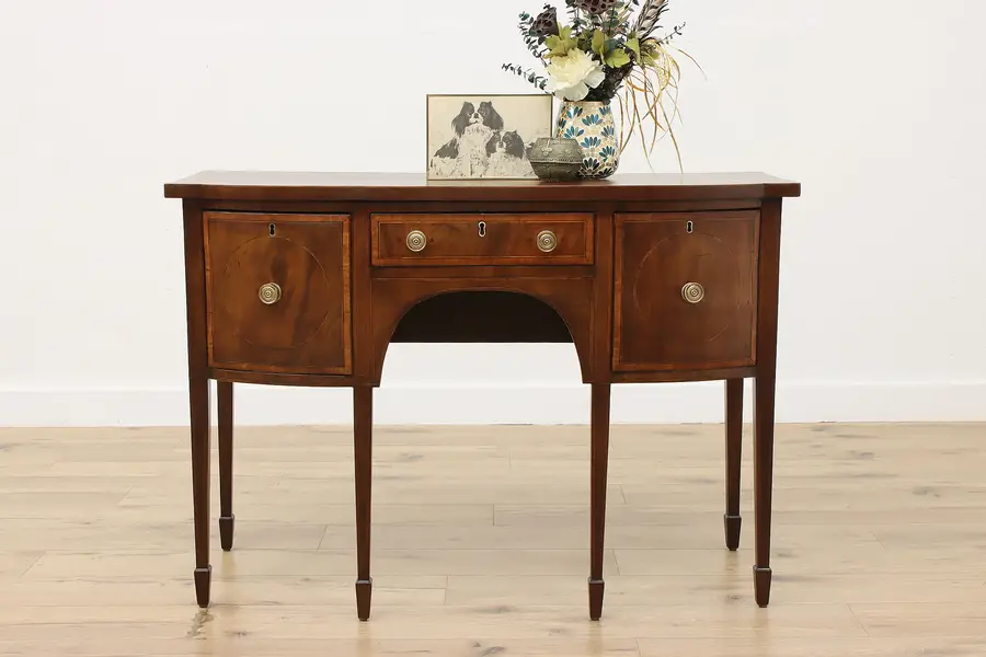 Photo of Hepplewhite Antique 1800s Mahogany Buffet Server Sideboard