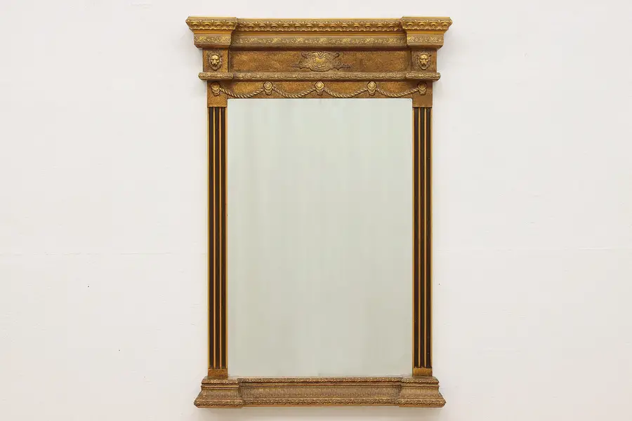 Photo of French Vintage Hall or Living Room Mirror, Lion Heads