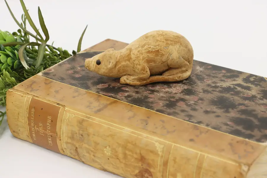 Photo of Folk Art Vintage Carved Cork Mouse Sculpture