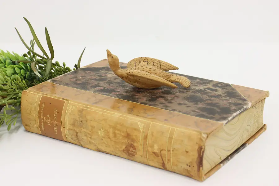 Photo of Folk Art Vintage Carved Cork Flying Bird Sculpture