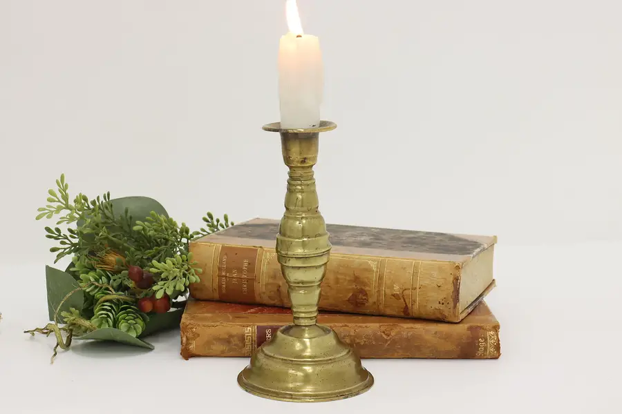 Photo of English Victorian Antique Brass Candlestick