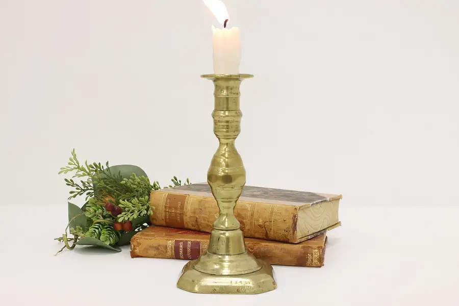 Photo of Victorian English Antique Brass Candlestick