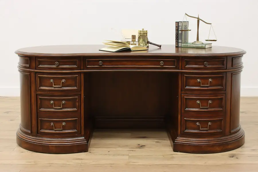 Photo of Georgian Vintage Kidney Shape Office or Library Desk, Hooker