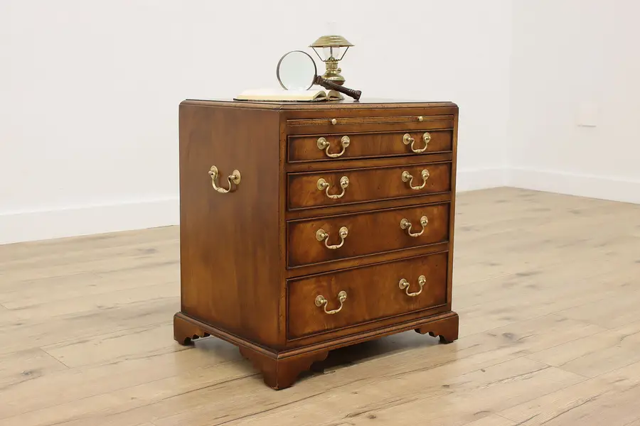 Photo of Georgian Design Antique Mahogany Nightstand Chest End Table