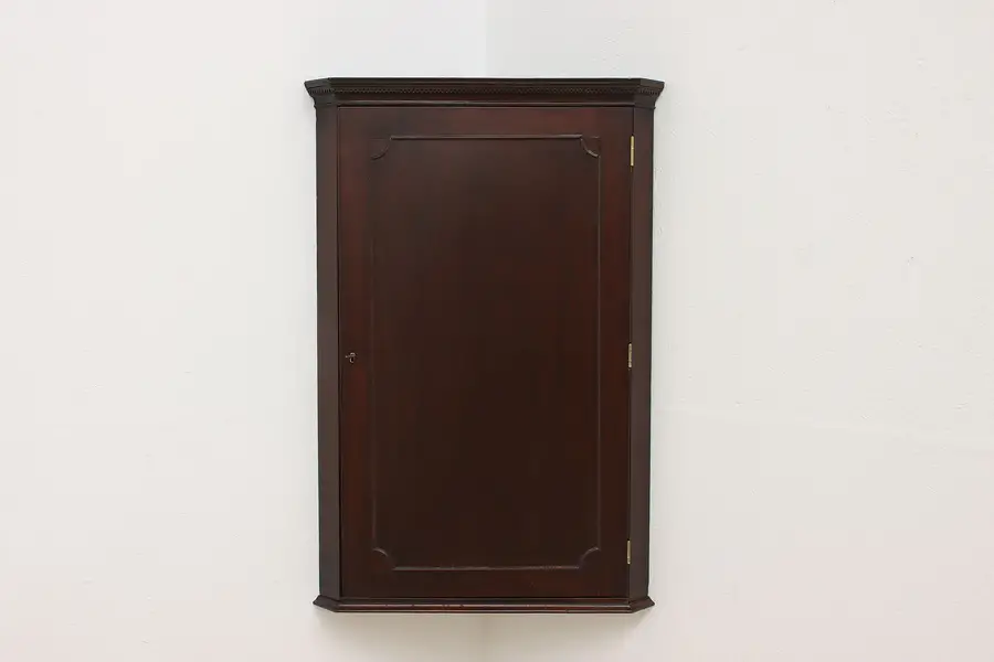 Photo of Georgian Antique 1840s Mahogany Kitchen Bath Corner Cabinet