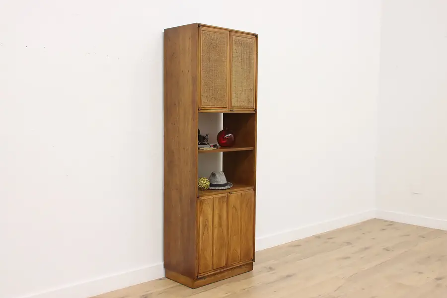 Photo of Midcentury Modern Vintage Chestnut Bar Cabinet & Bookcase