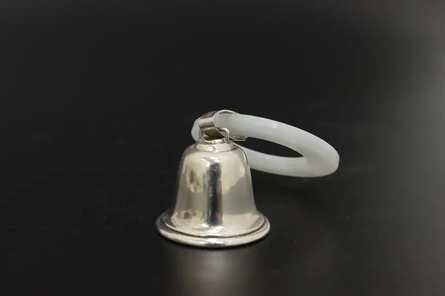 Photo of Sterling Silver Antique Baby Bell Rattle w/ Bakelite Lullaby