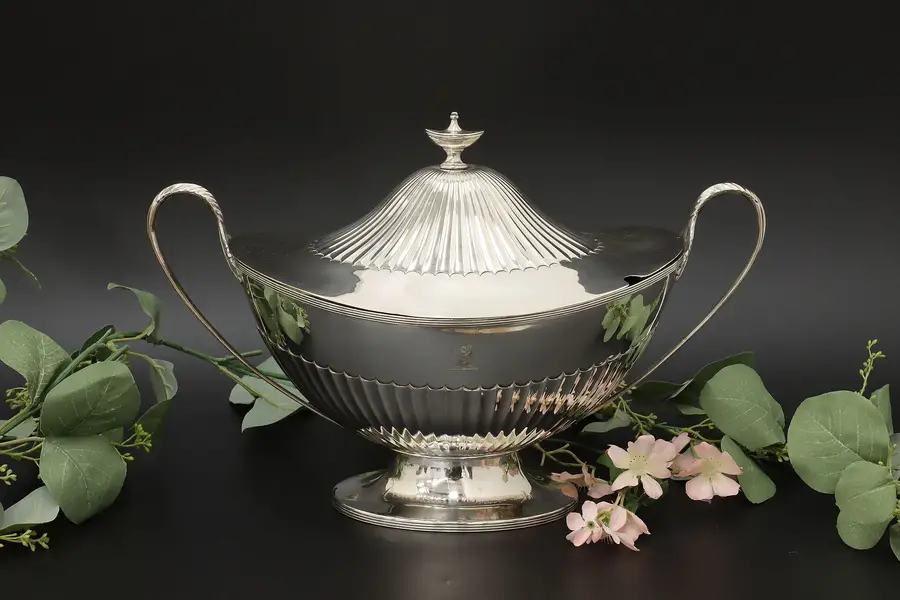 Photo of Victorian Antique Silverplate Soup Tureen or Bowl, Mappin