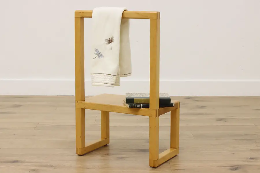 Photo of Farmhouse Vintage Maple Church Kneeler Step Stool or Planter