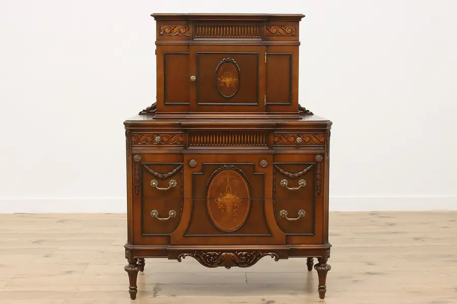 Photo of French Design Antique Walnut Marquetry Dresser Richardson