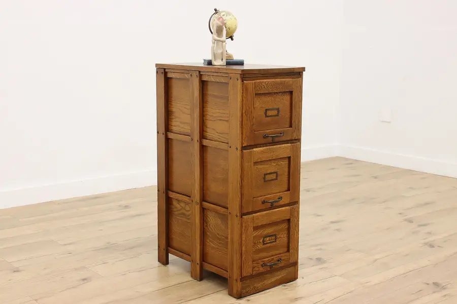 Photo of Arts & Crafts Mission Oak Antique Office File Cabinet