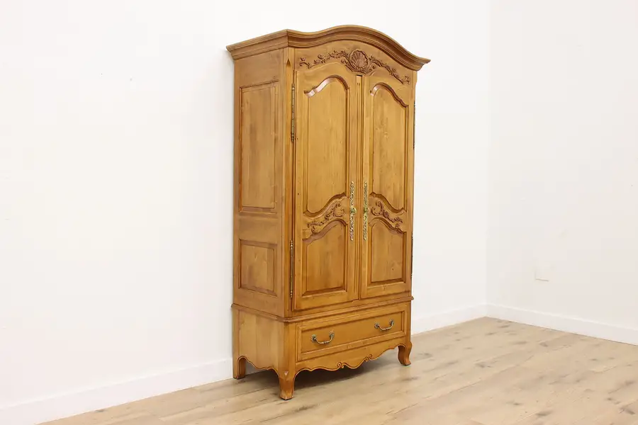 Photo of Country French Vintage Maple Armoire Wardrobe Ethan Allen