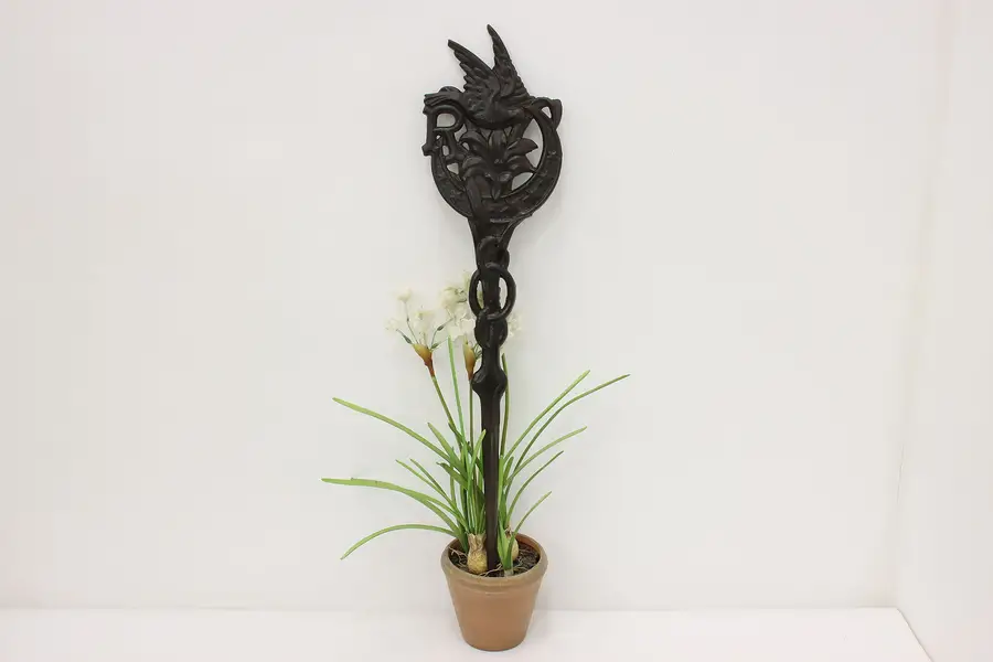 Photo of Antique Cast Iron Garden Stake Flag Holder or Marker