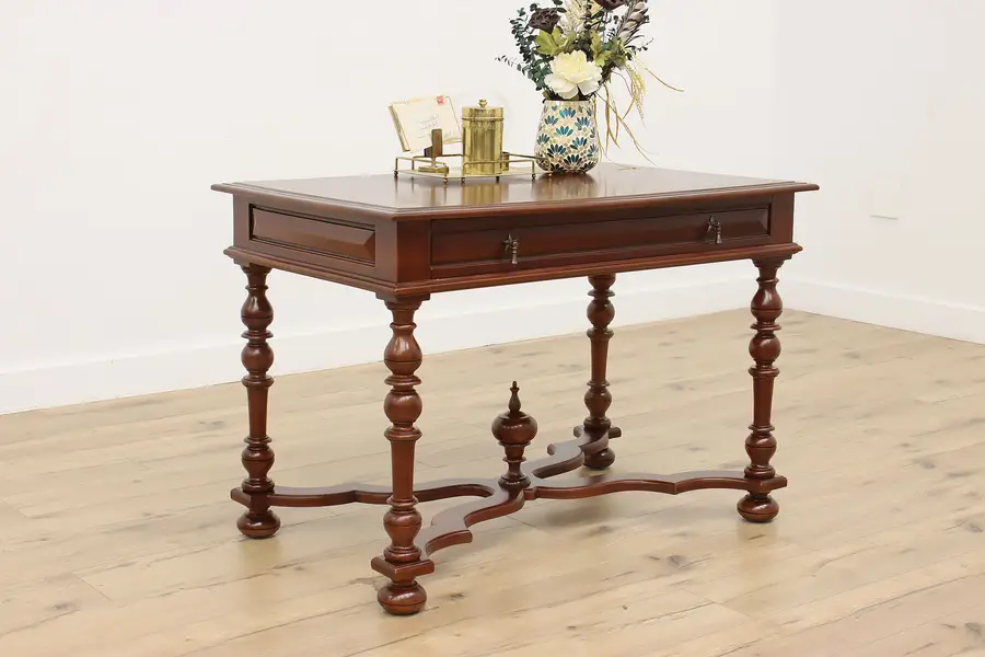 Photo of Traditional Vintage Mahogany Library Office Desk Hall Table