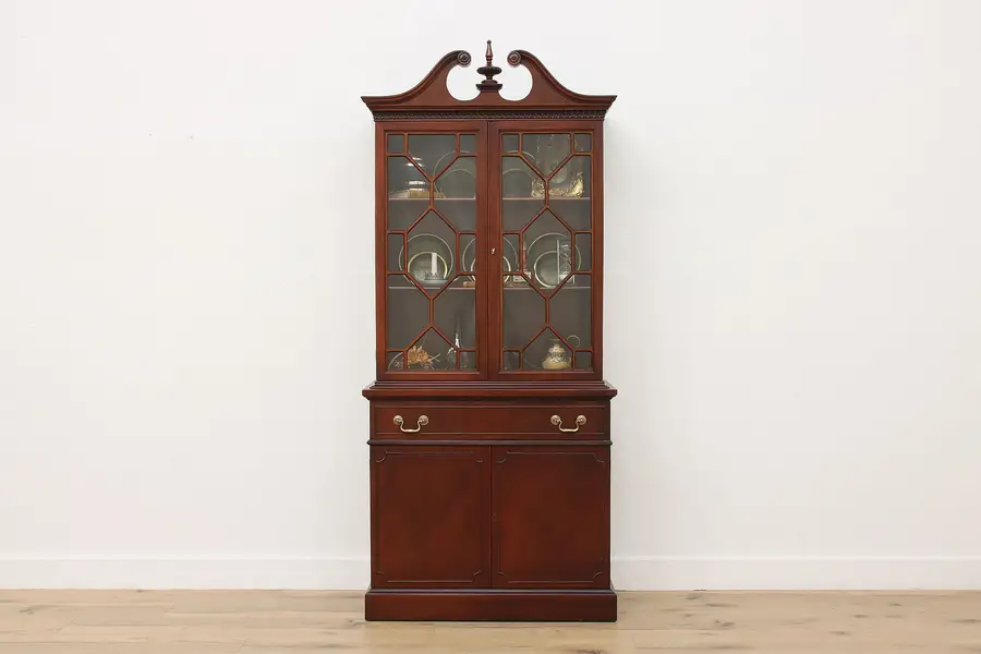 Photo of Georgian Vintage Mahogany China Display or Office Bookcase
