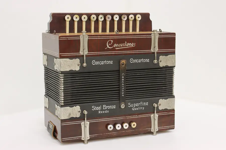 Photo of German Concertone Antique Concertina Accordion in G Key
