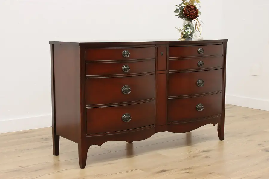 Photo of Traditional Vintage Mahogany 6 Drawer Dresser or Chest Dixie