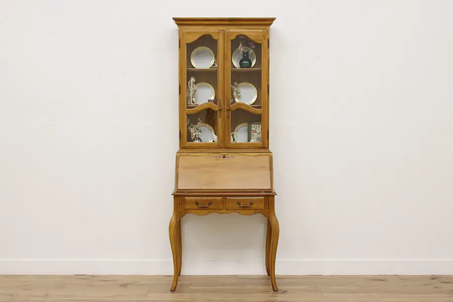 Photo of Country French Vintage Secretary Desk & Bookcase Ethan Allen