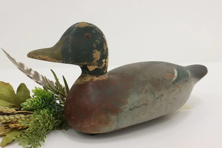 Photo of Farmhouse Vintage Carved & Painted Duck Decoy Sculpture